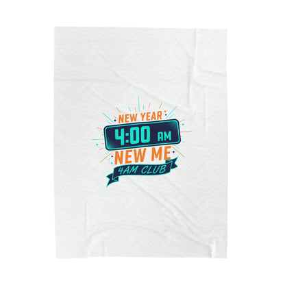 New Year 4:00 AM Club Velveteen Plush Blanket, holiday loungewear, festive novelty