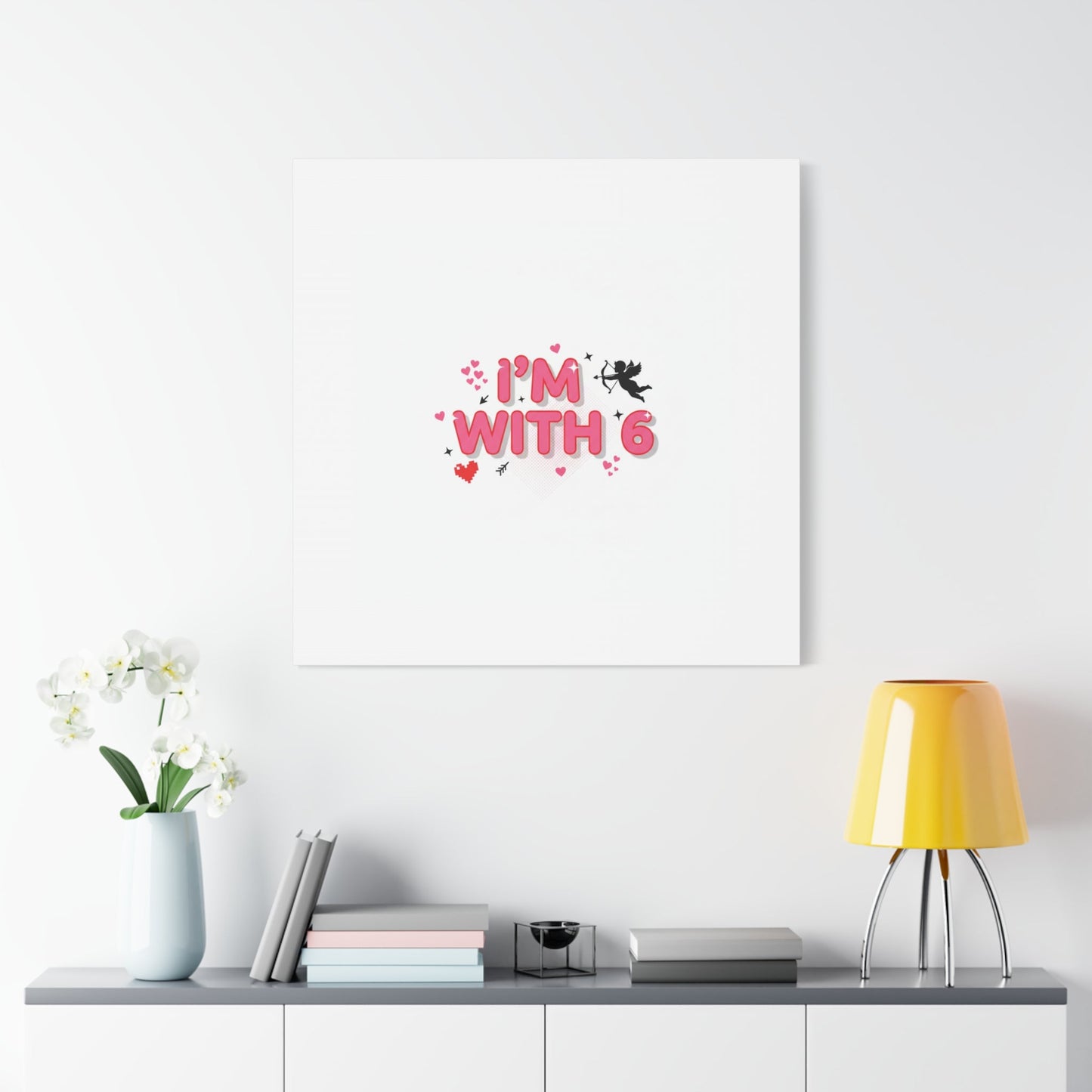 Valentine's 'I with 6 for 7' Meme Matte Canvas Art