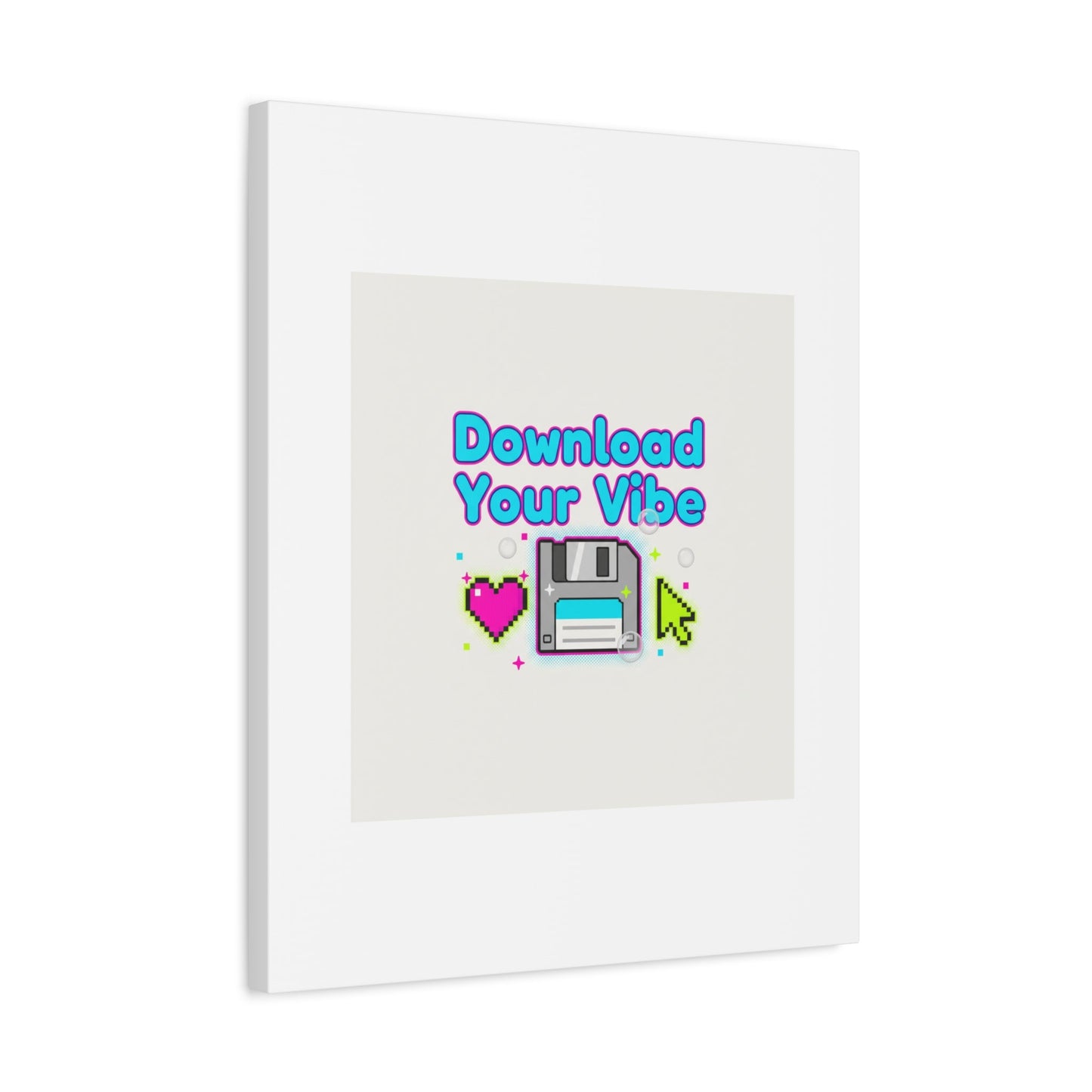 Download Your Vibe Canvas | Y2K Retro Tech, Pixel Floppy Disk Poster