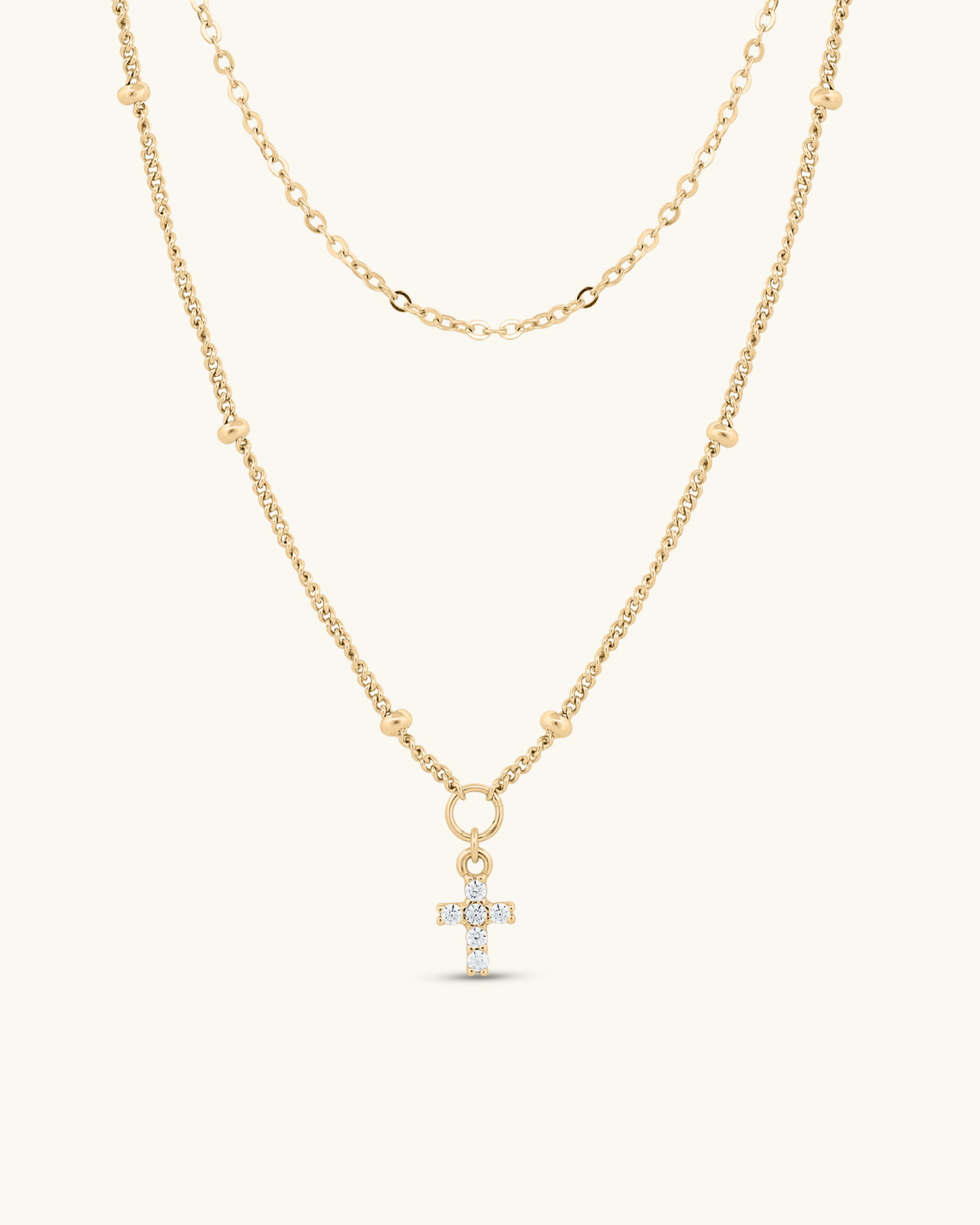 Layered Cross Necklace