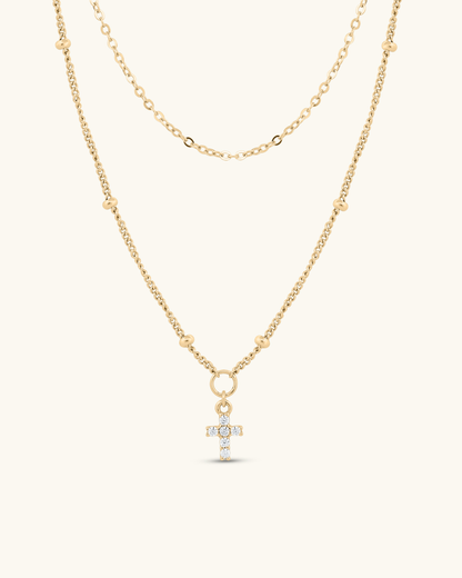 Layered Cross Necklace