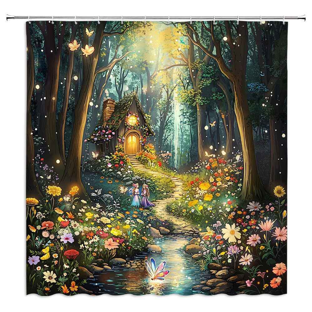 Shower Curtain Digital Printing Bathroom Waterproof Mildew-proof Partition Curtain
