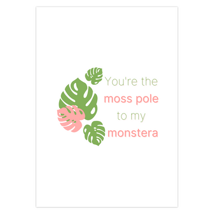 Tropical Monstera Valentine's Day Card – Blank Inside With Envelope