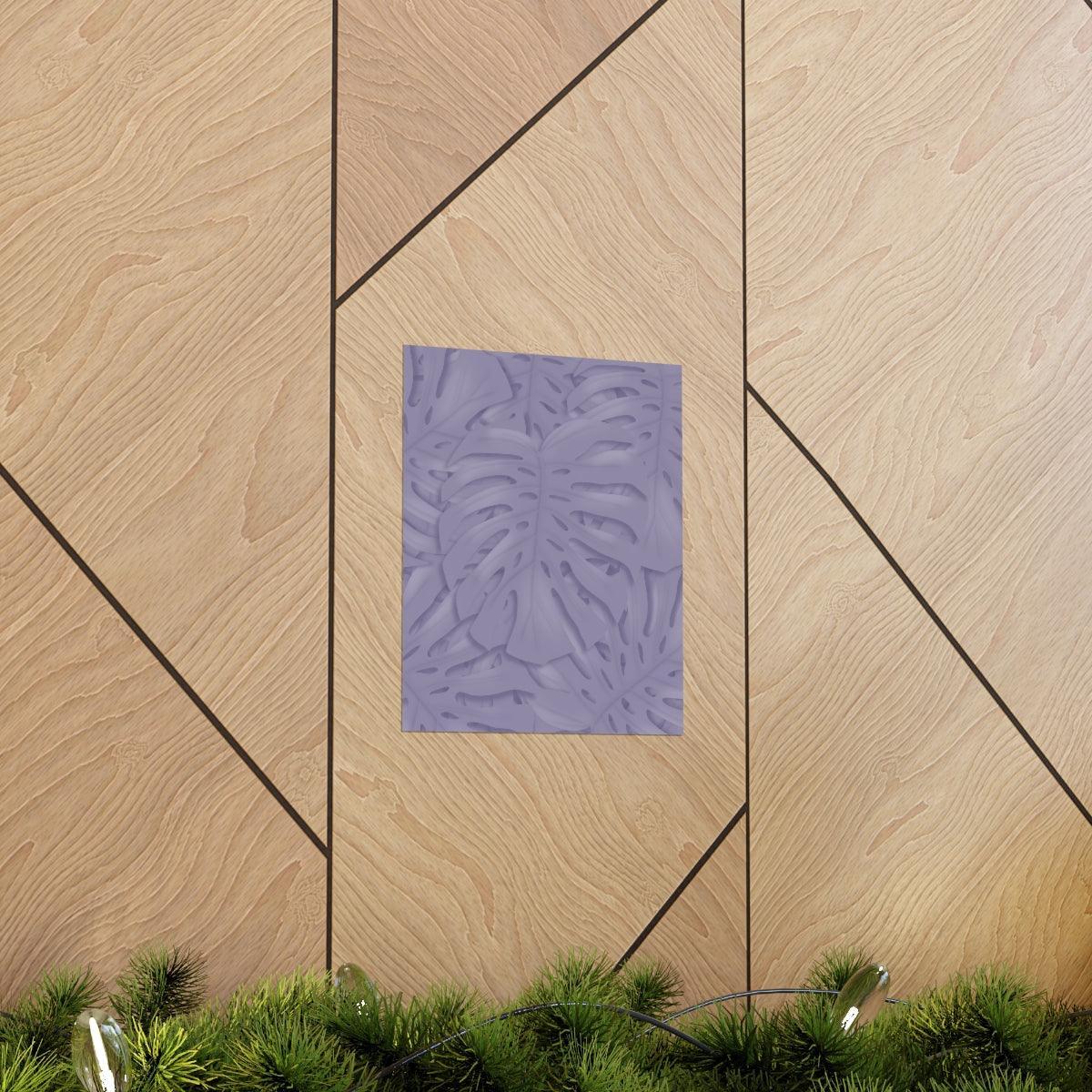 Violet Monstera Botanical Print – Unframed Wall Art