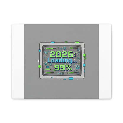 2026 Loading 99% Canvas | NYE countdown, retro system interface