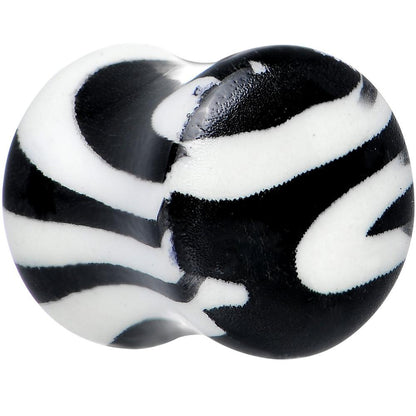 Zebra Print Glow in the Dark Saddle Plug 2G to 1 Inch