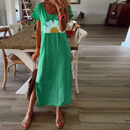 Women's printed European and American long skirts