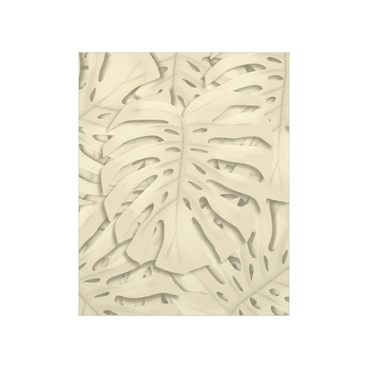 Beige Monstera Botanical Print – Unframed Wall Art