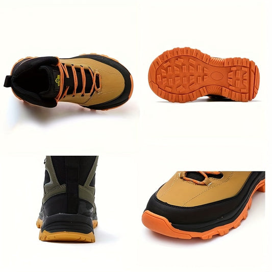 Steel Toes Work Shoes for Men Premium Microfiber Water Resistant Slip Resistant Industrial Safety Steel Toe Work Boots