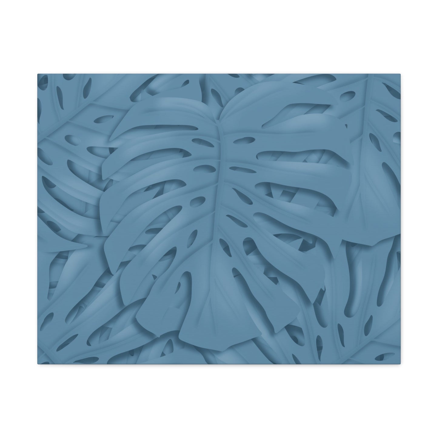 Cerulean Blue Monstera Canvas Print – Botanical Wall Art