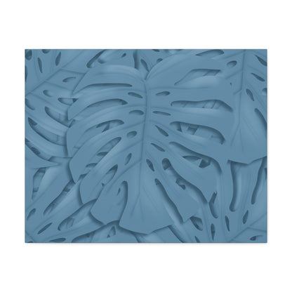 Cerulean Blue Monstera Canvas Print – Botanical Wall Art