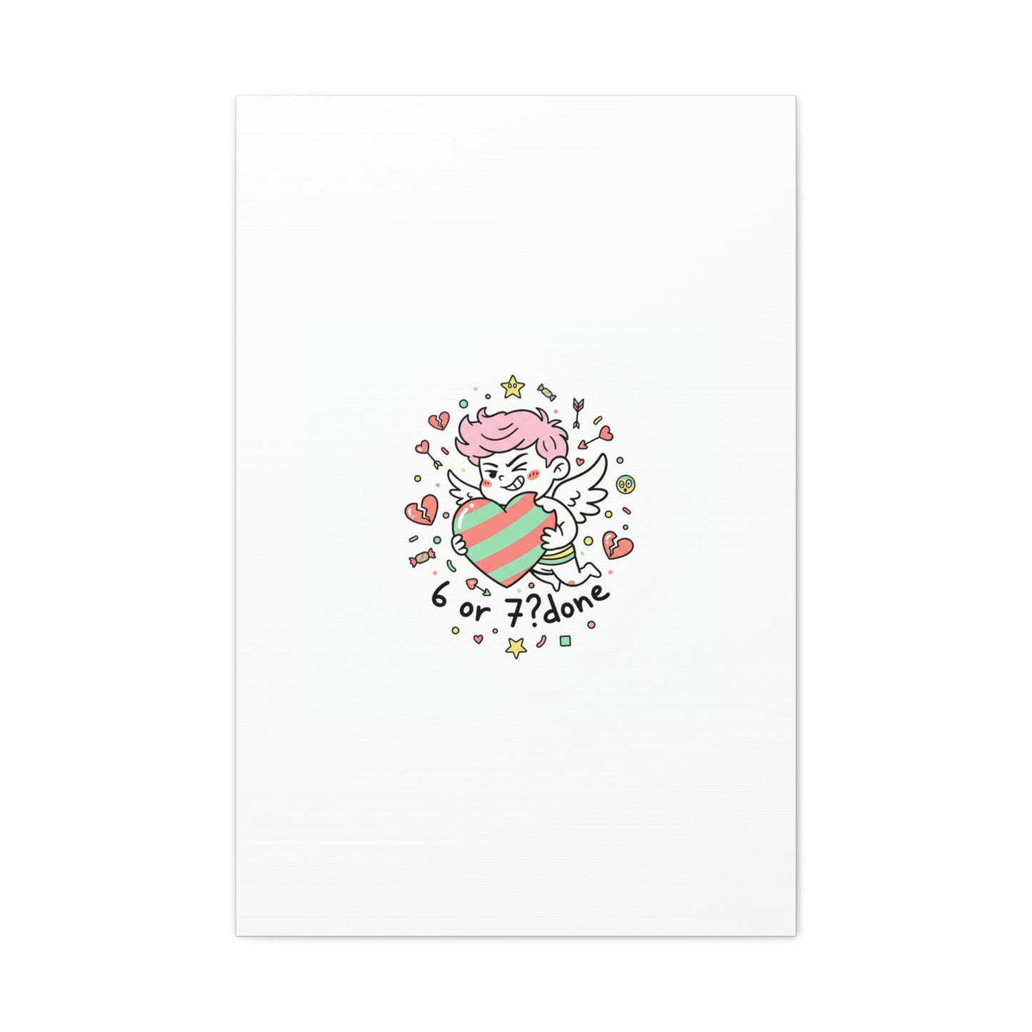 Weird Cupid heart illustration Canvas | Weird Valentine, quirky chaotic love