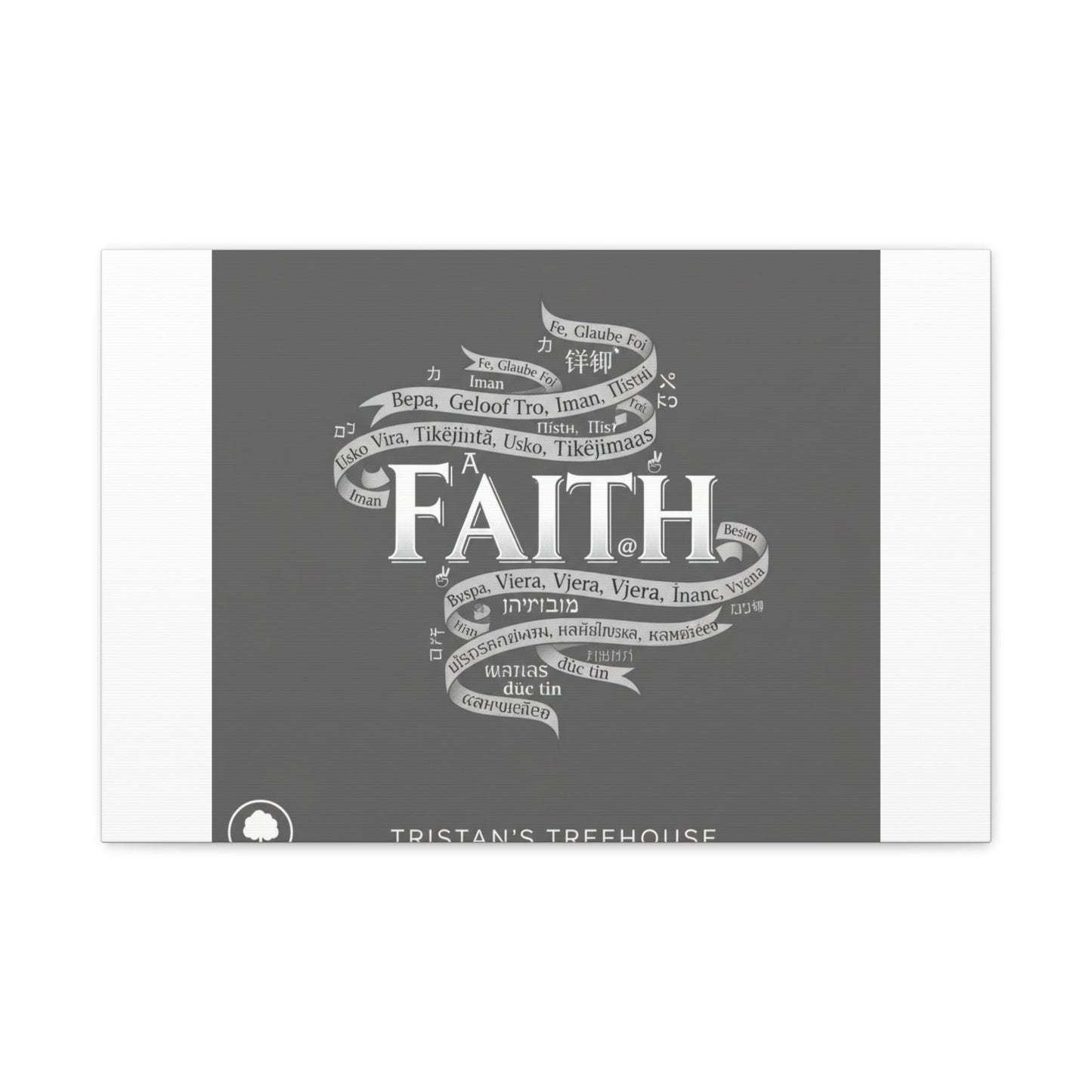 handwritten faith ribbon Canvas | sketch aesthetic, doodle design