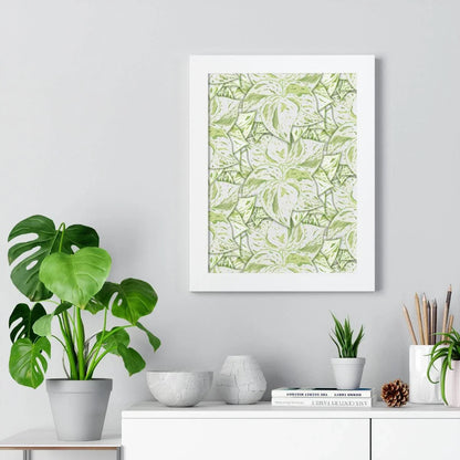 Snow Queen Pothos Pattern Framed Print – Botanical Wall Art