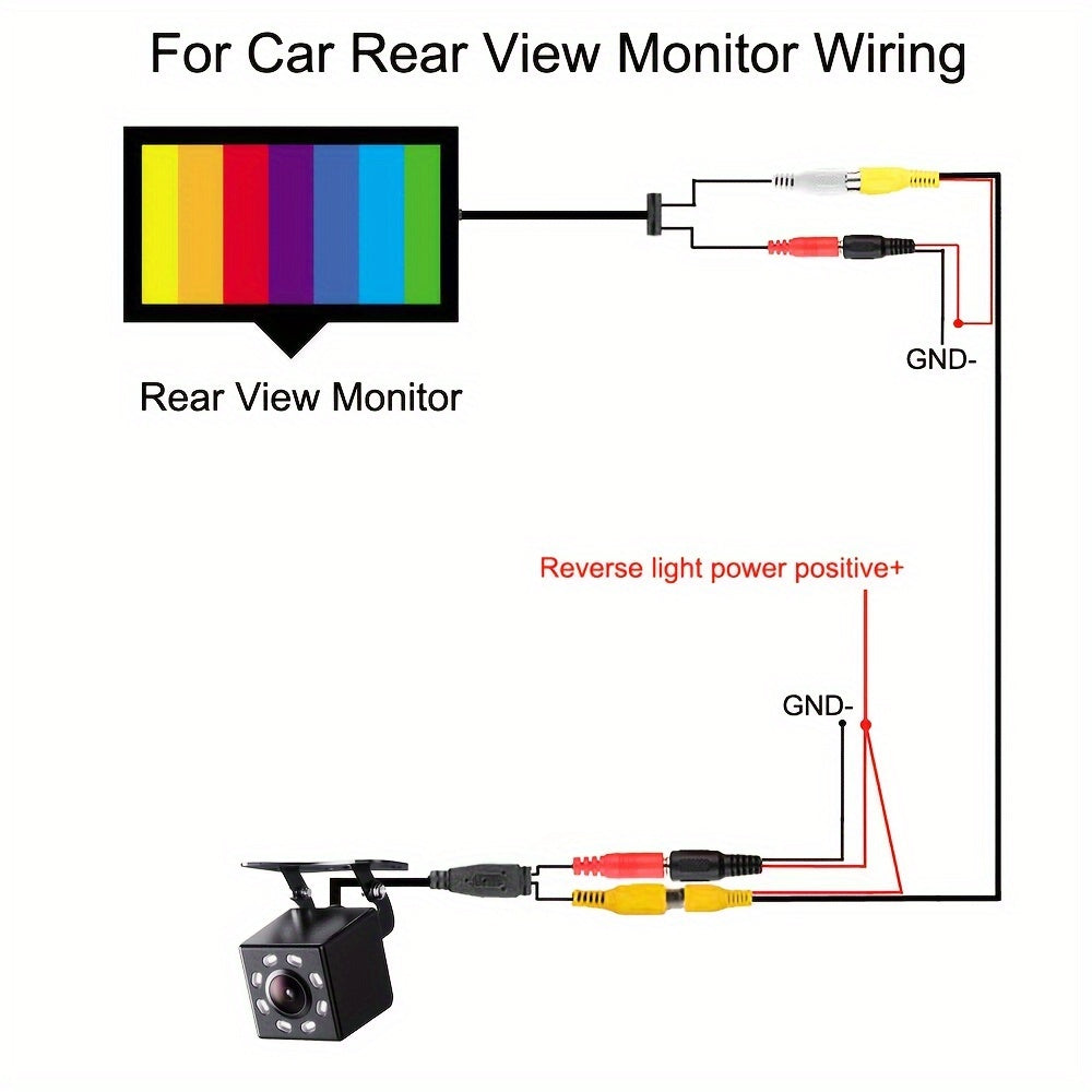 8LED Night Vision Reversing Camera HD 4.3 Inch Monitor Wide Angle Parking System for Multi Vehicle Safety Backup