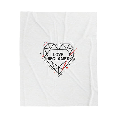 Love Reclaimed Geometric Heart Velveteen Blanket | modern heart, minimalist love icon