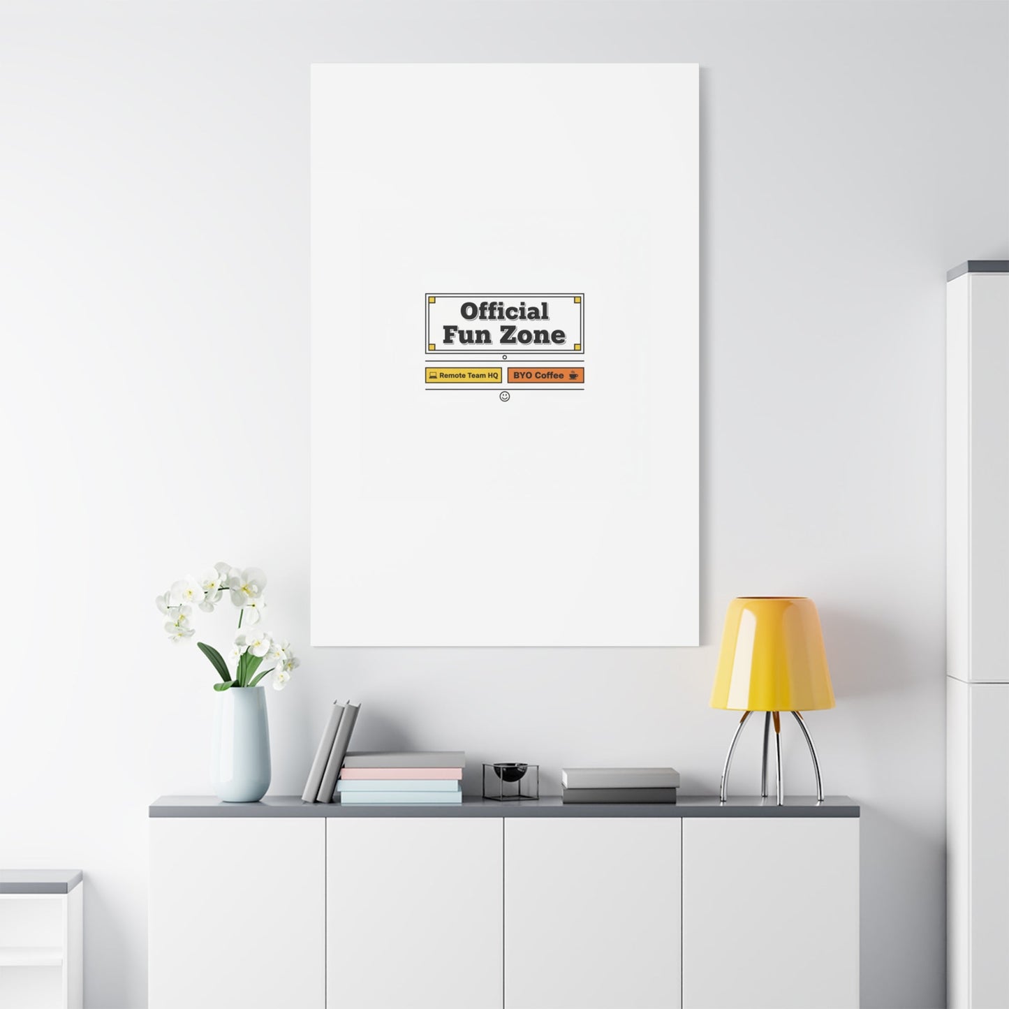 Official Fun Zone Canvas, Office Sign Parody, Workplace Humor, Notice Label