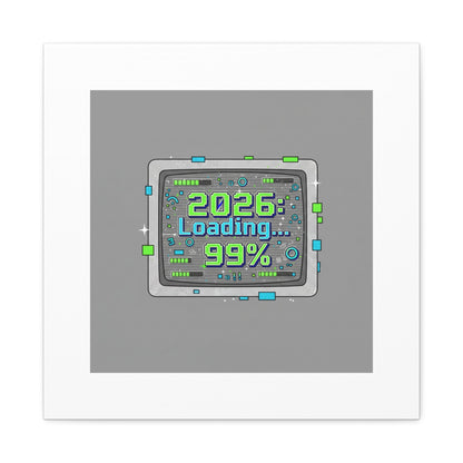 2026 Loading 99% Canvas | NYE countdown, retro system interface