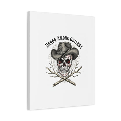 Honor Among Outlaws Canvas | Western Skull Art, Gothic Americana Desert Noir