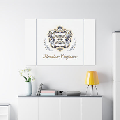 Ornate Brooch Emblem Canvas | Vintage Formalwear Accents, Baroque Print