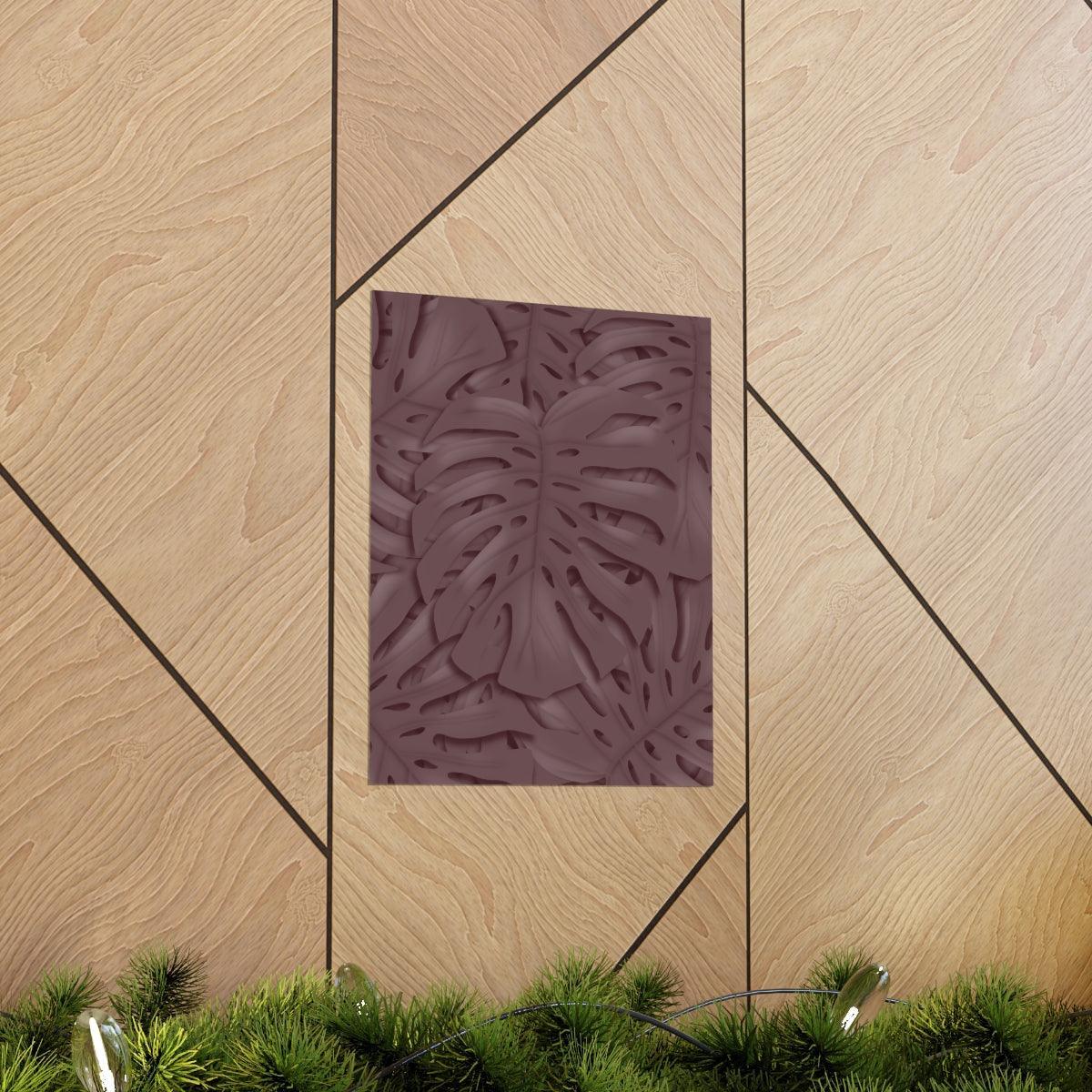 Merlot Monstera Botanical Print – Unframed Wall Art