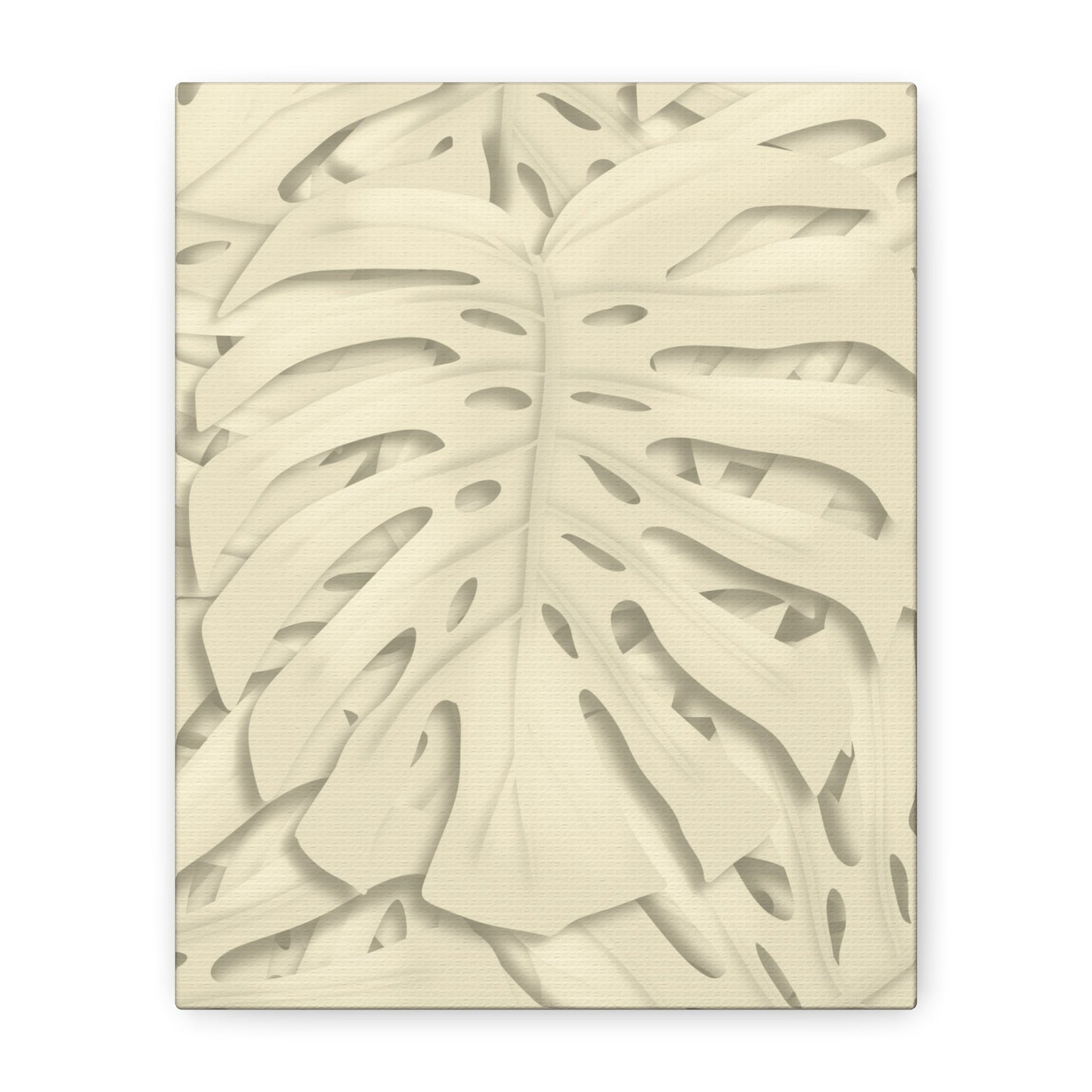 Beige Monstera Canvas Print – Botanical Wall Art