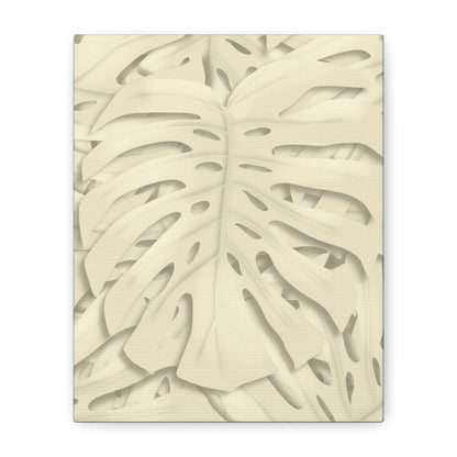 Beige Monstera Canvas Print – Botanical Wall Art