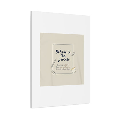 Believe in the Process Canvas | analogue note to self, handwritten reminder décor