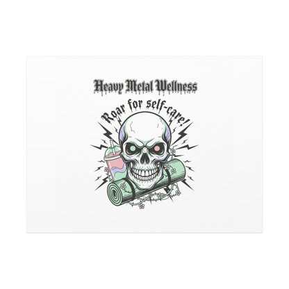 Roar for Self-Care Skull Canvas | heavy metal wellness, gothic wellness quote