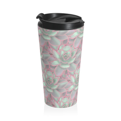 Echeveria Violet Queen Succulent 15 oz Vacuum Insulated Stainless Steel Travel Tumbler