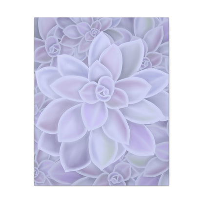 Graptopetalum Murasaki Succulent Pattern Canvas Print – Botanical Wall Art