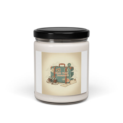 Vintage Postcard Travel Stamp Candle | Soy Candle, Wanderlust Design