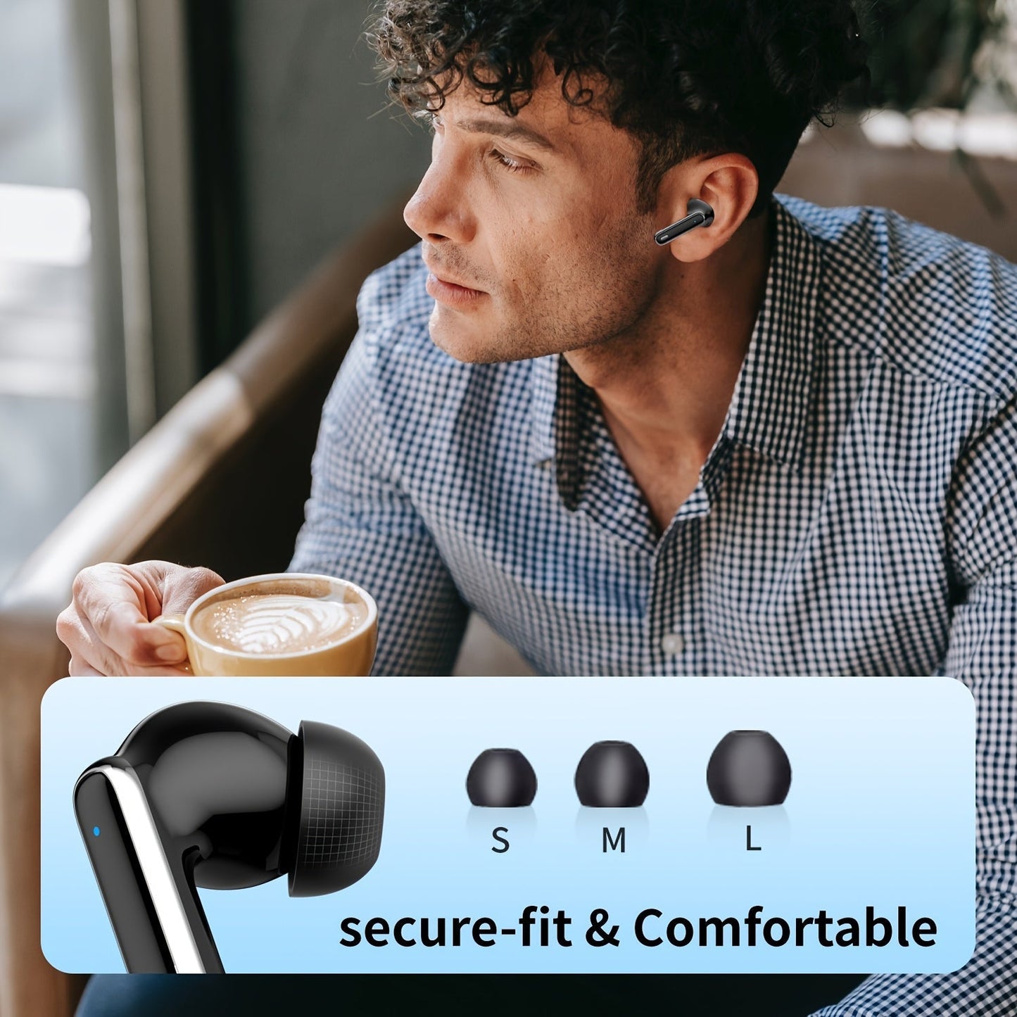 Bluetooth Earphones, Bluetooth Earbuds, In Ear Earphones, Wireless Earphones, with LED Power Display Charging Case, Bluetooth 5.4 Earphones, True Wireless Bluetooth Earphones, Playback Time Of 40 Hours, Wireless Noise Cancell