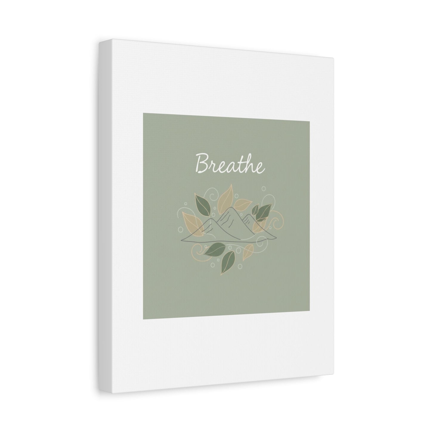 Breathe Mountain Line Canvas | Nature Symbols, Minimal Forest Wall Art