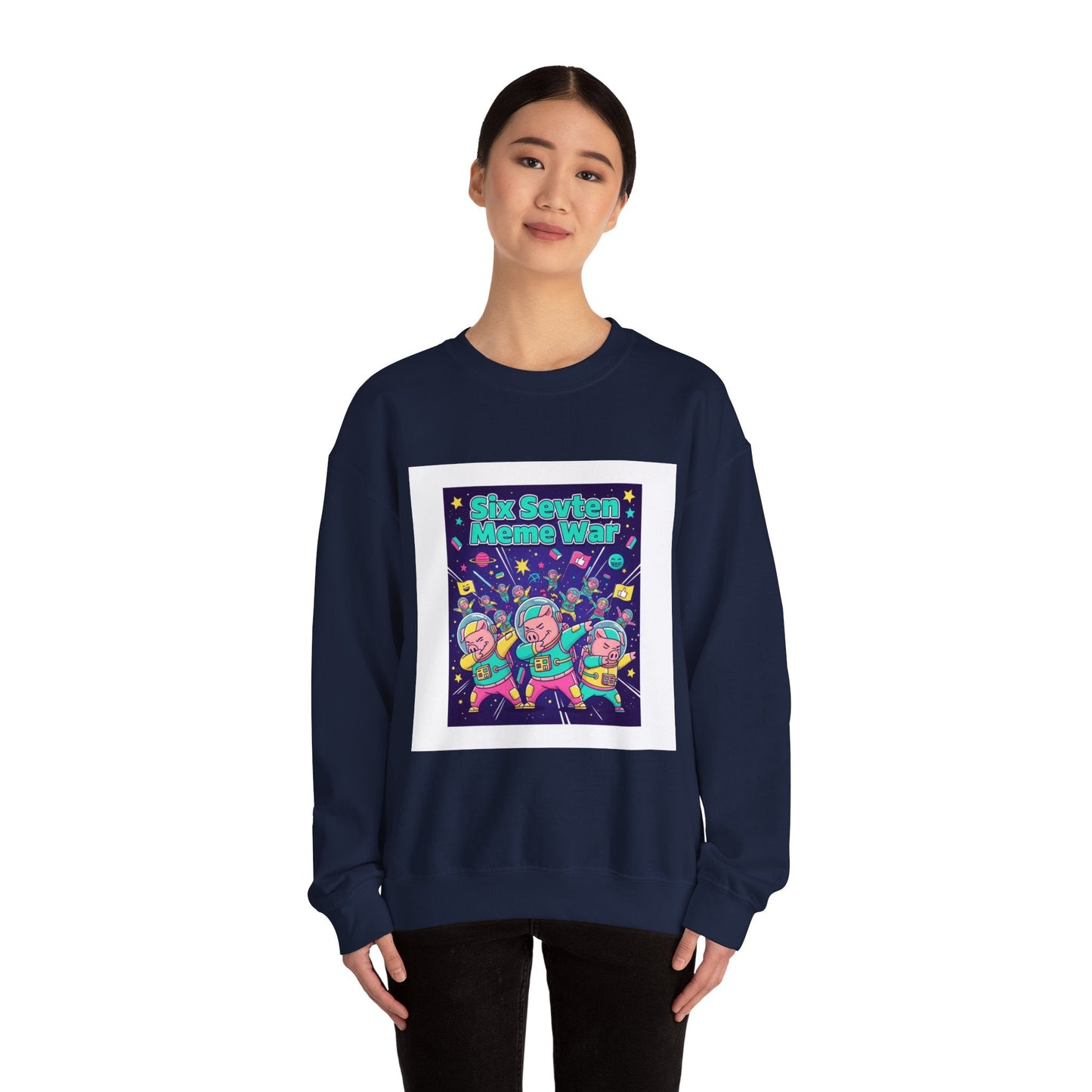 Meme War: Six vs. Seven Crewneck Sweatshirt