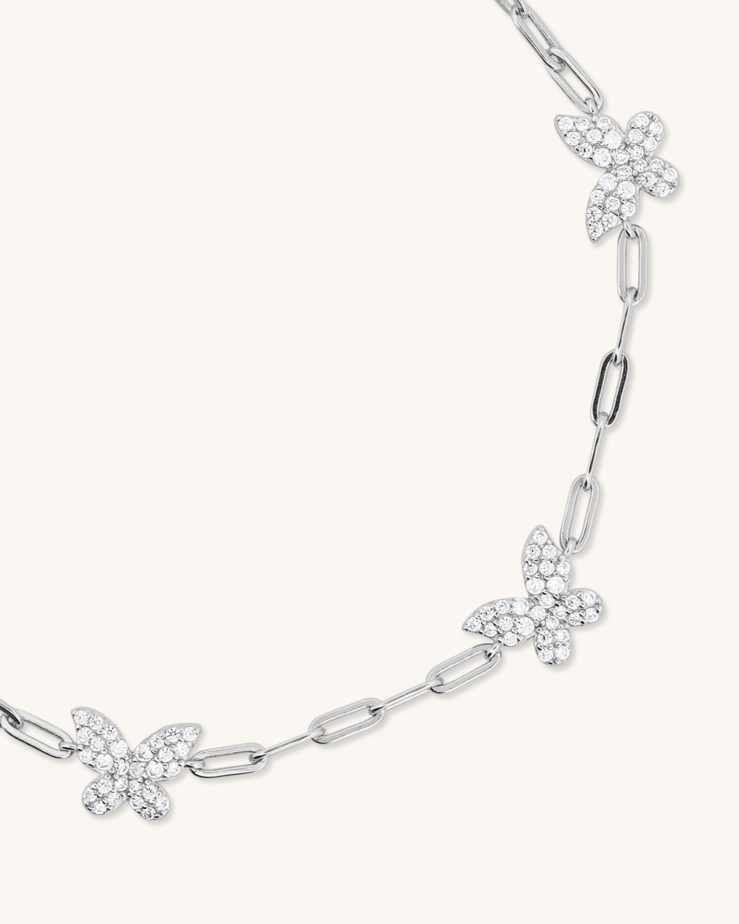 Triple Butterfly Paperclip Bracelet