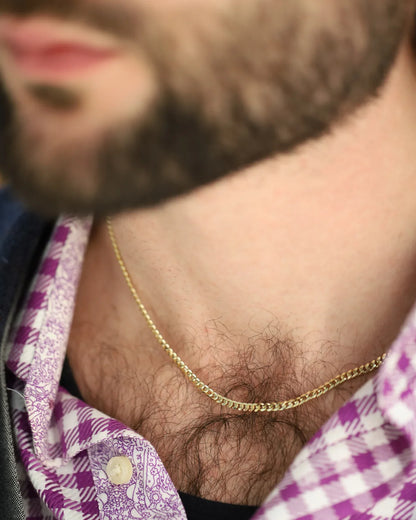 14K Gold 2.8mm Light Gourmette Chain