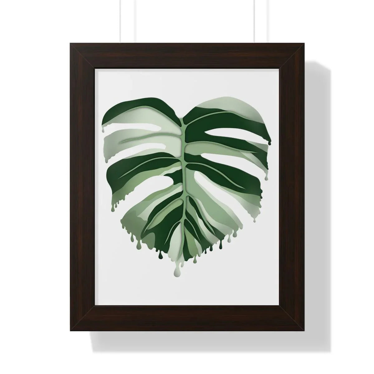 Melting Monstera Albo Framed Print – Botanical Wall Art