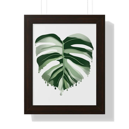 Melting Monstera Albo Framed Print – Botanical Wall Art