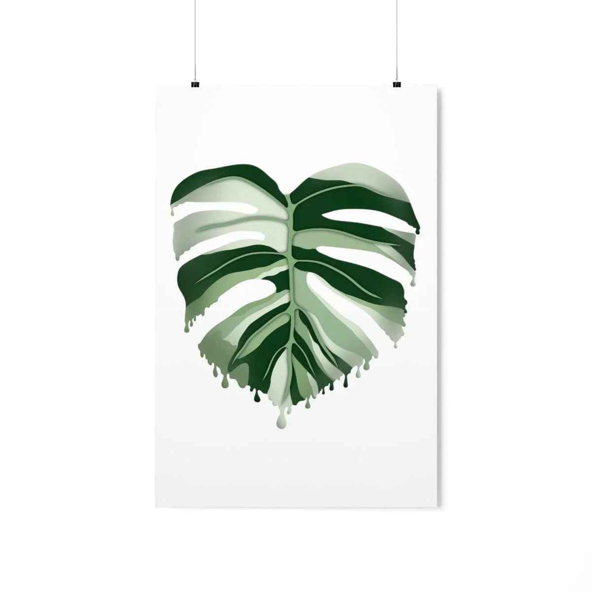 Melting Monstera Albo Botanical Print – Unframed Wall Art