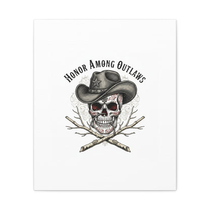 Honor Among Outlaws Canvas | Western Skull Art, Gothic Americana Desert Noir