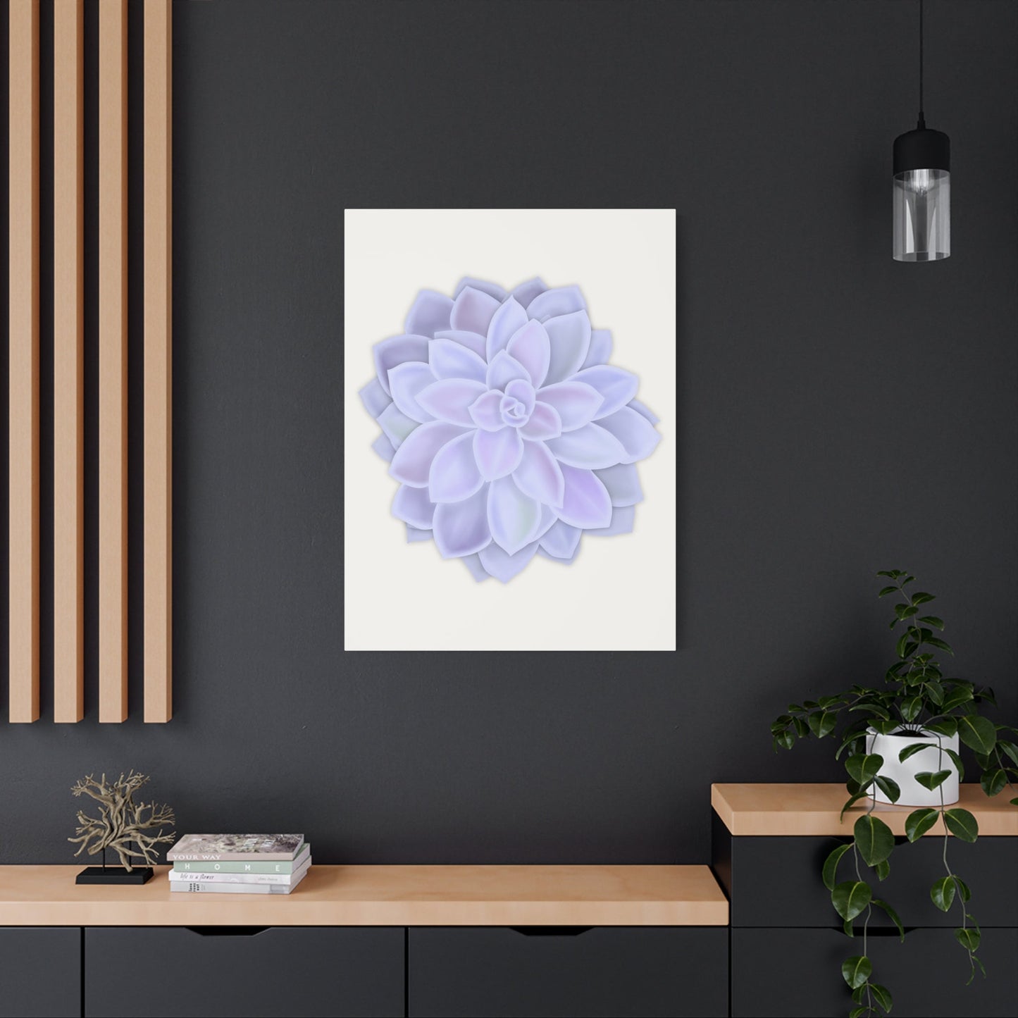 Graptopetalum Murasaki Succulent Canvas Print – Botanical Wall Art