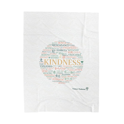 Kindness Word Cloud Blanket | Fresh-Start Minimalism, Neutral Throw