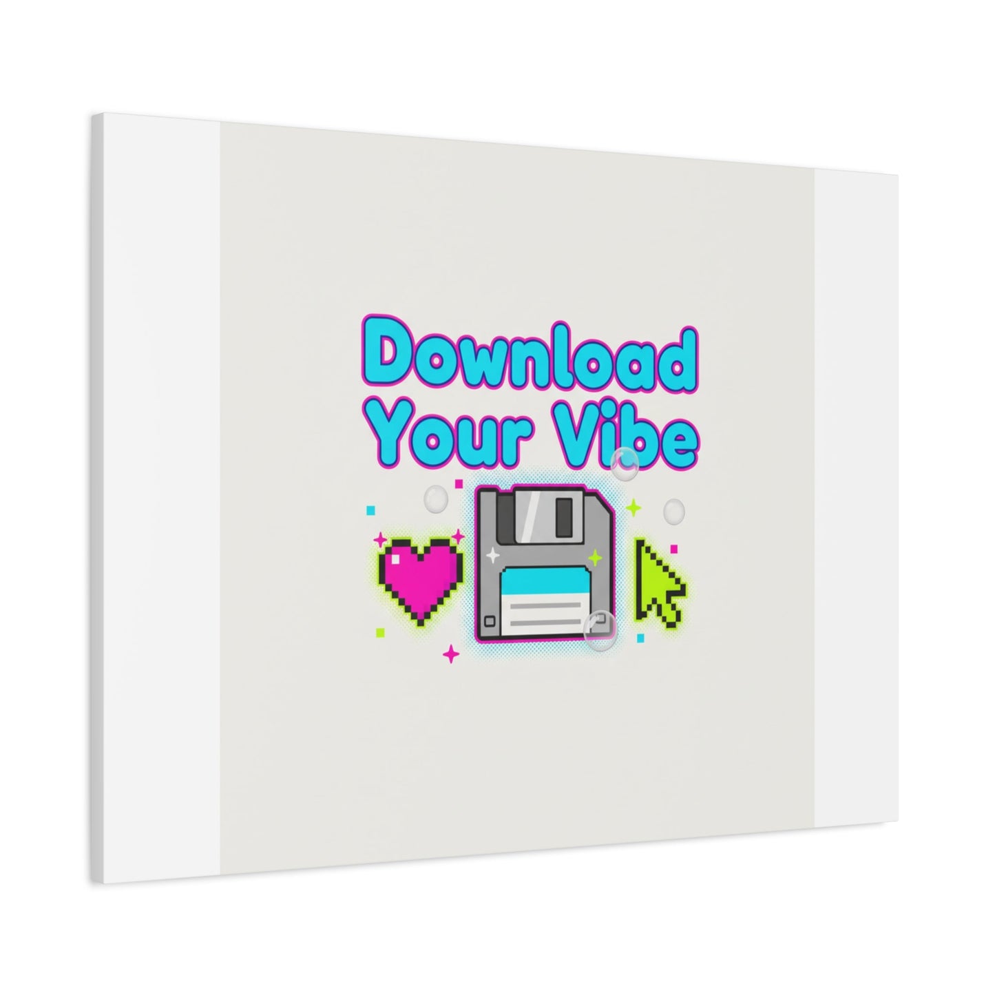 Download Your Vibe Canvas | Y2K Retro Tech, Pixel Floppy Disk Poster