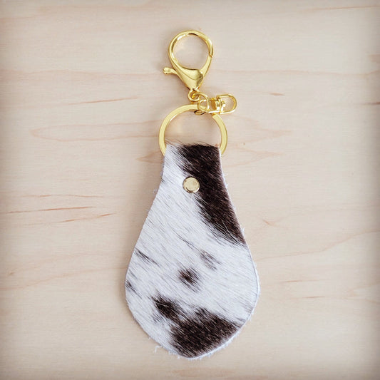 Leather Keychain-Brindle Cowhide 702m