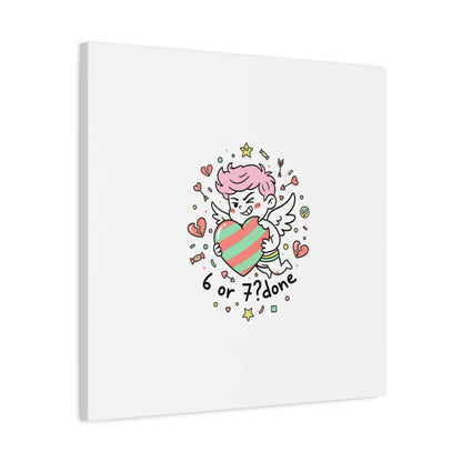 Weird Cupid heart illustration Canvas | Weird Valentine, quirky chaotic love