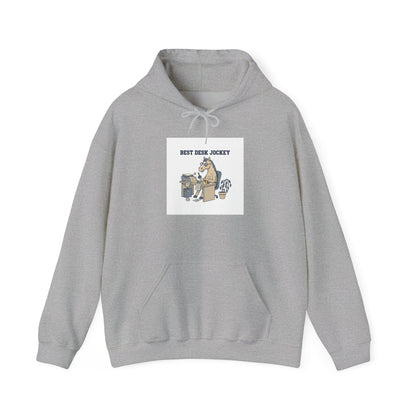 Work Horse Jockey Hoodie | corporate burnout parody, office horse design
