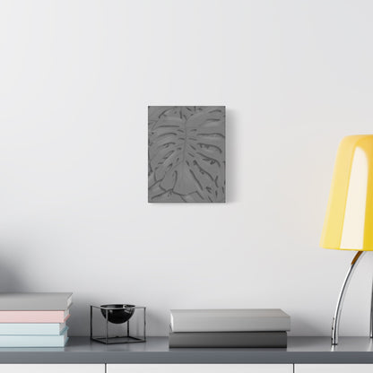 Grey Monstera Canvas Print – Botanical Wall Art