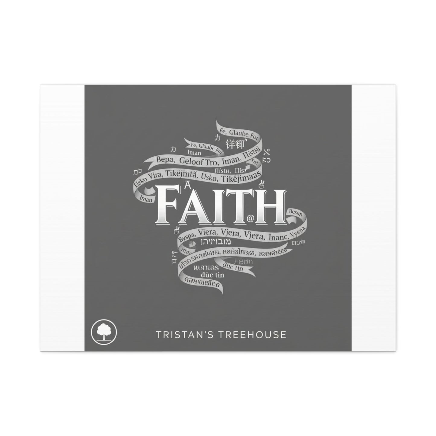 handwritten faith ribbon Canvas | sketch aesthetic, doodle design