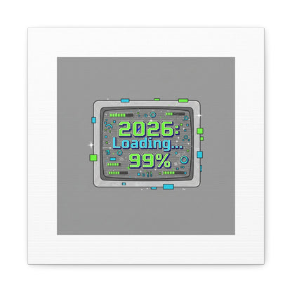 2026 Loading 99% Canvas | NYE countdown, retro system interface